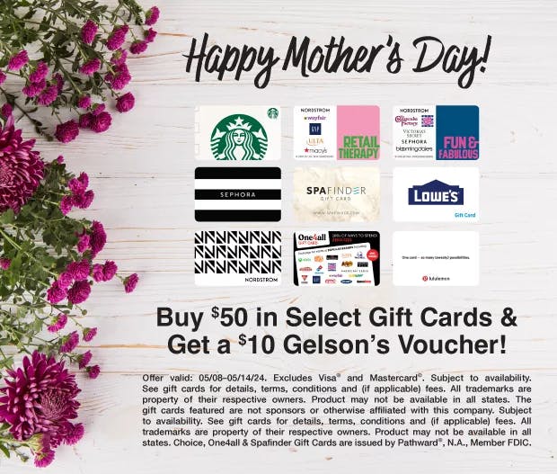 celebrate moms with gift cards
