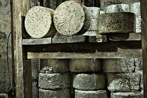 Blue cheese wheels