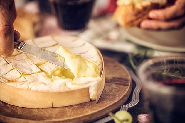 Brie sliced