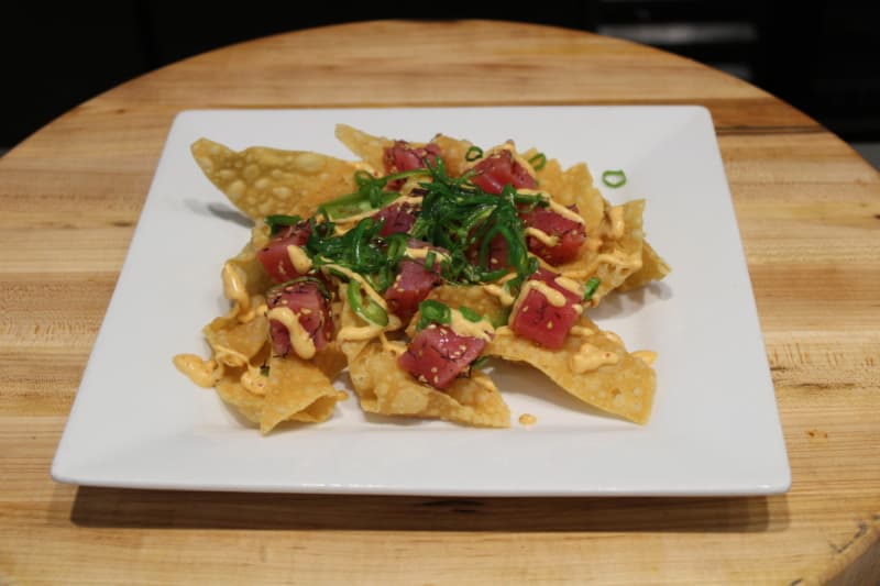 Poke Nachos Close up