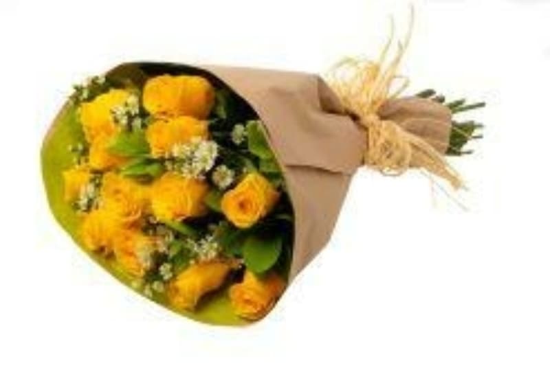 Premium wrapped yellow roses