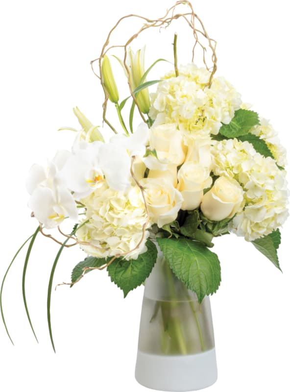 White Flowers Frosted Glass 1