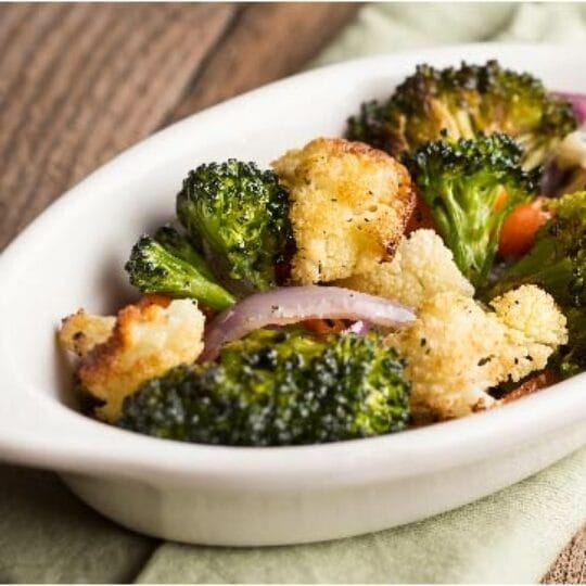 Roasted Cauliflower and Broccoli Florets