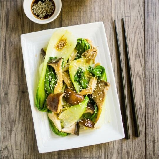Baby Bok Choy and Mushroom Stir Fry