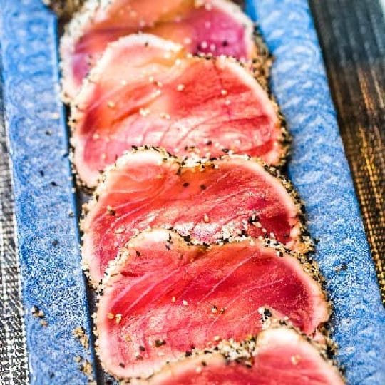 Seared Ahi Tuna with Shiitake Ginger Sauce