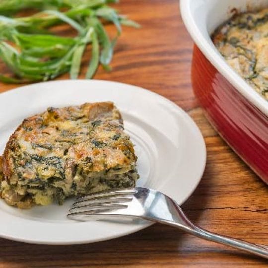 Spinach, Cheese and Mushroom Strata