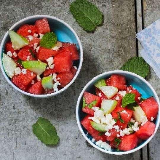 Summer Watermelon and Cucumber Salad