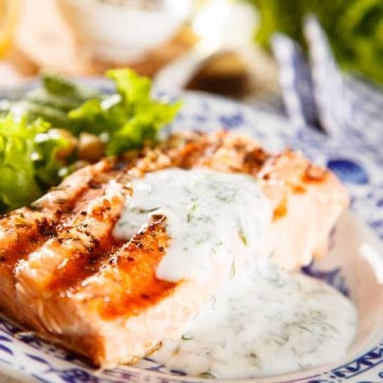 Salmon with Curry Yogurt