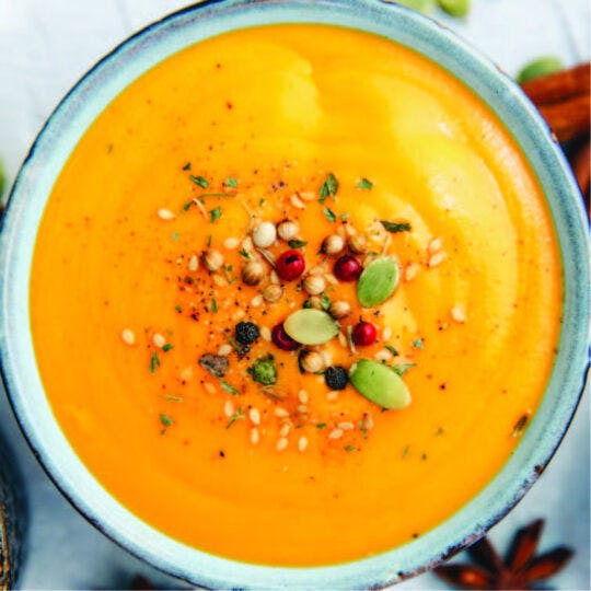 Carrot Soup with Toasted Pepitas
