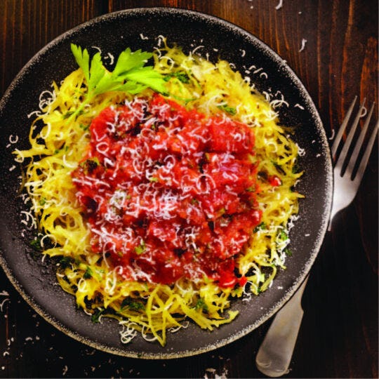 Spaghetti Squash with Italian Tomatoes