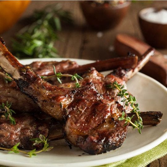 Lamb Chops with Rosemary Blueberry Sauce