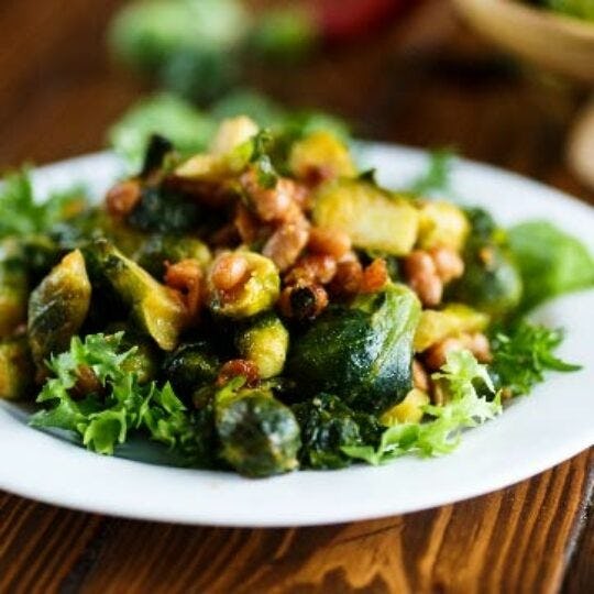 Sauteed Brussels Sprout with White Beans