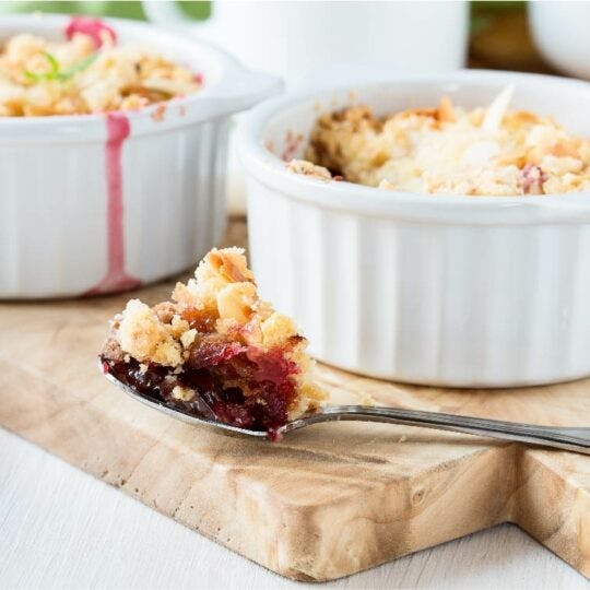 Berry Compote With Crunchy Oat Topping