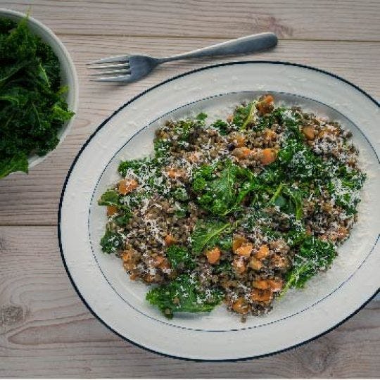 Spiced Lentils with Carrots and Kale