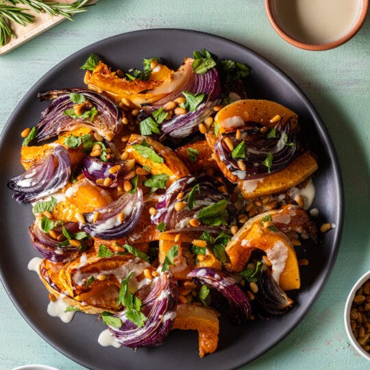 Roasted Squash & Red Onions