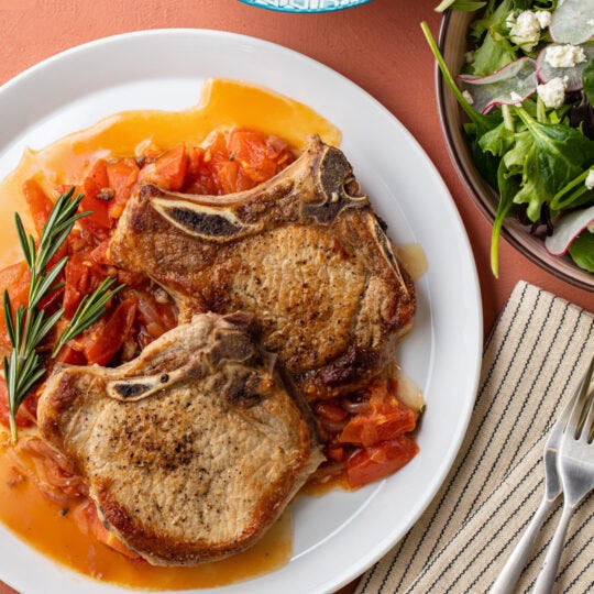 Pork Chops With Tomato & Anchovy