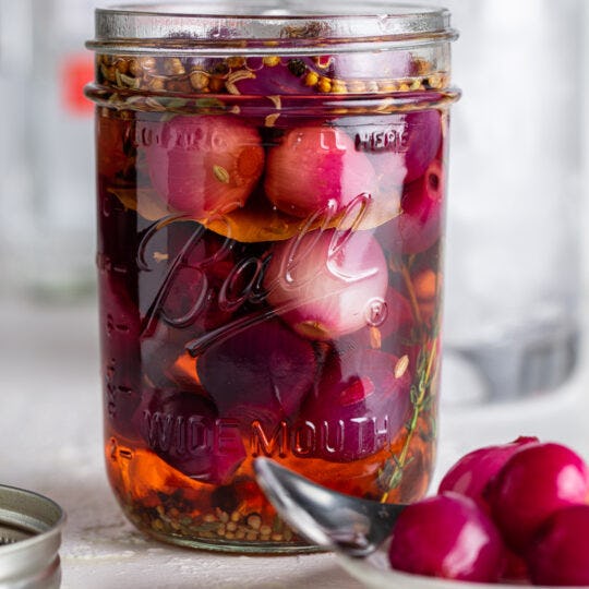 Pickled Pink Pearl Onions