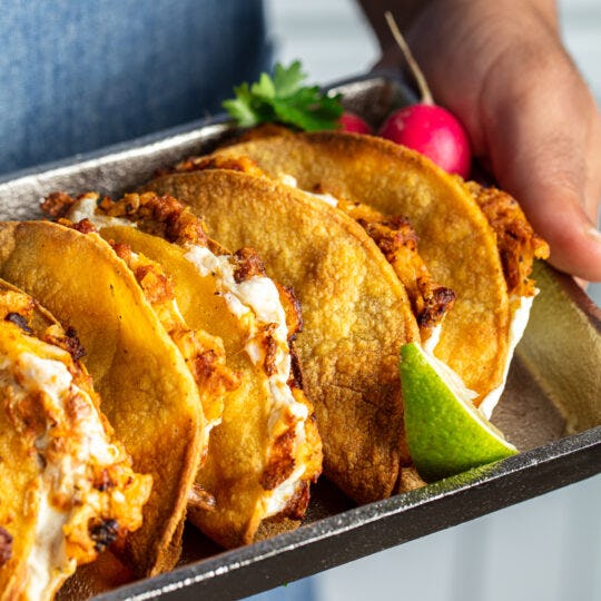 Air Fryer Mini Tacos Dorados With Potatoes & Chorizo
