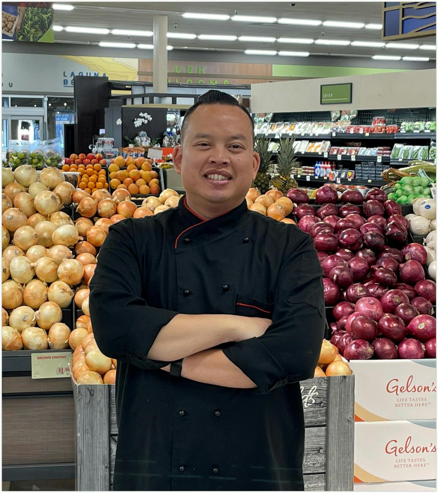 Gelson's executive chef Tony Phi Dang in produce department