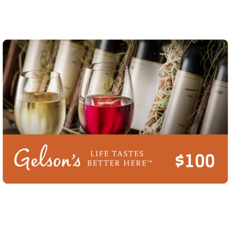 Gelsons 100 Gift Card Featuring Wine 515x515