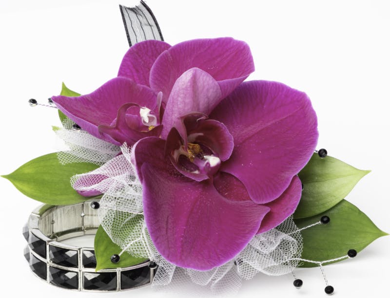 Purple orchid phalaenopsis corsage