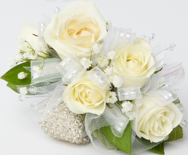 Sweetheart rose corsage with bling bling